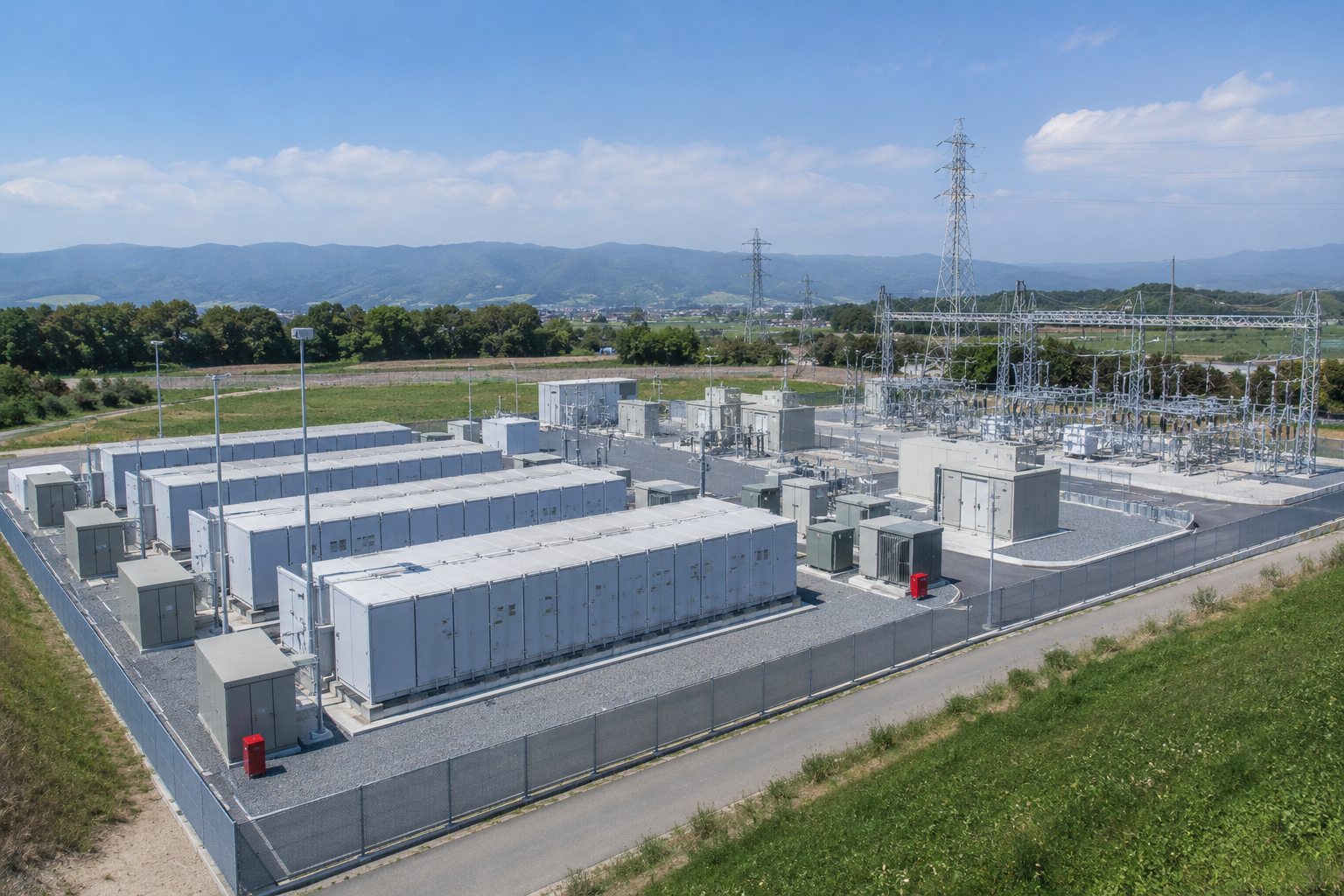 Grid-scale battery storage facility